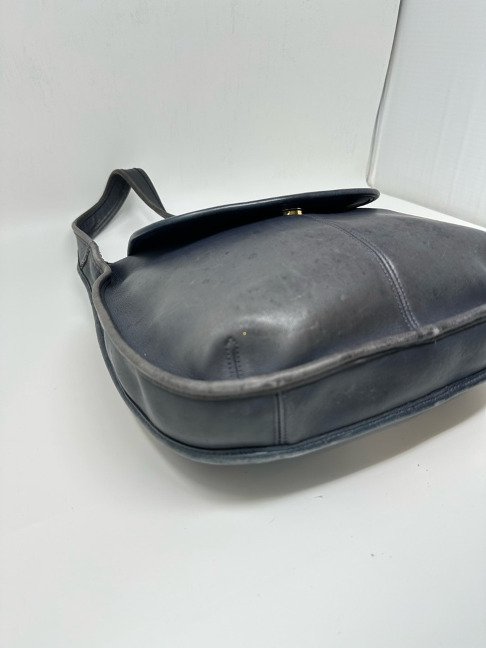 Vintage Coach 9029 Ergo Flap Leather Shoulder Bag Blue Made In USA - Picture 5 of 15